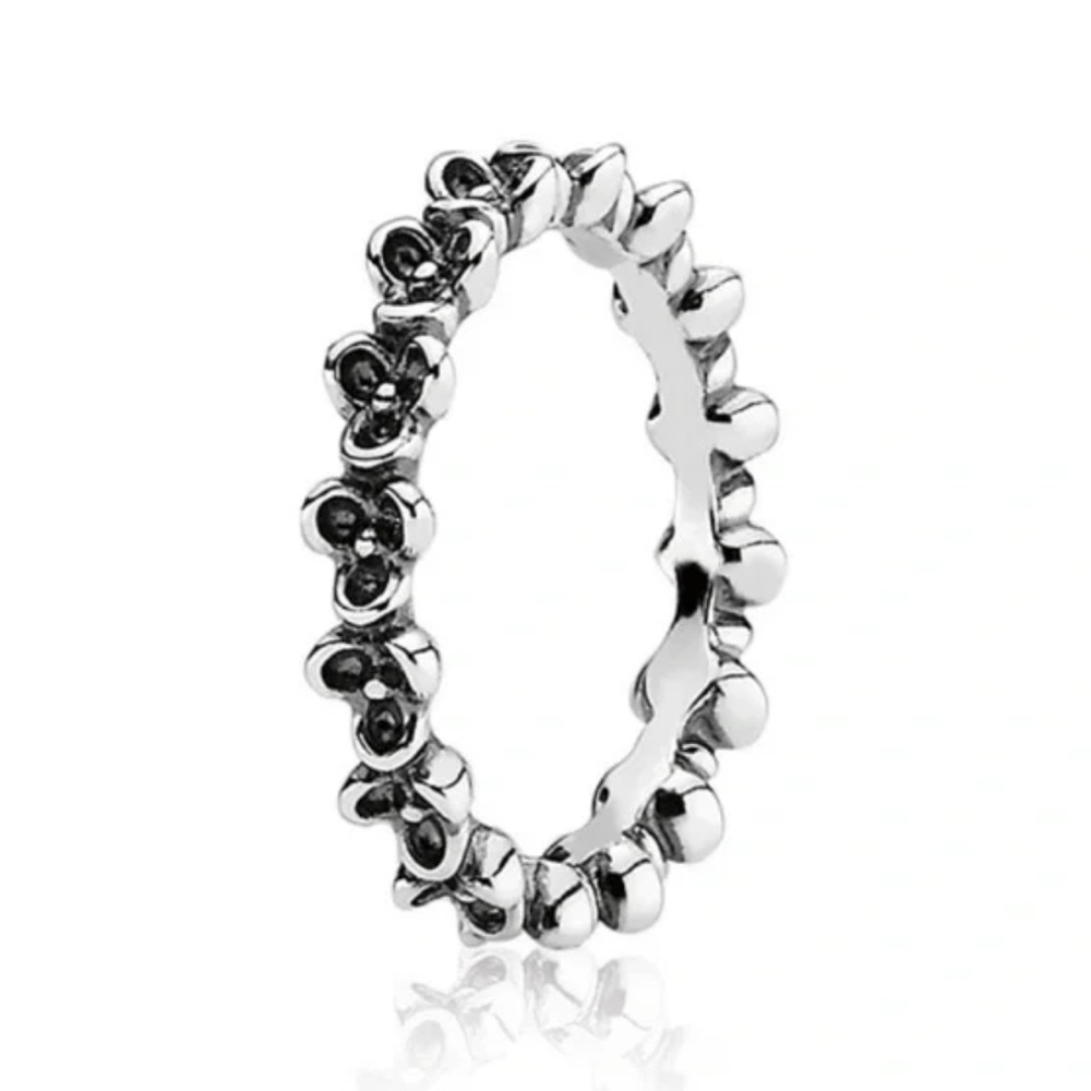 Sterling Silver Flower Stacking Ring